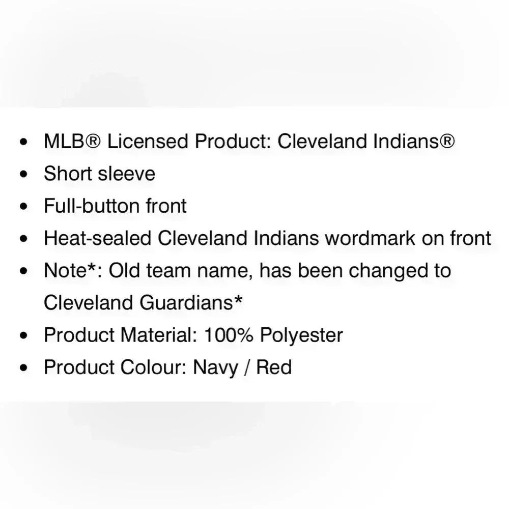 Cleveland Indians MLB Embroidered Jersey - Picture 5 of 15